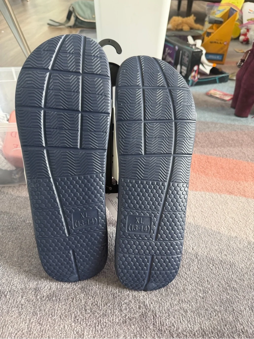 Men’s Miller Lite Logo Strap Navy Slide Sandals Soft Underside